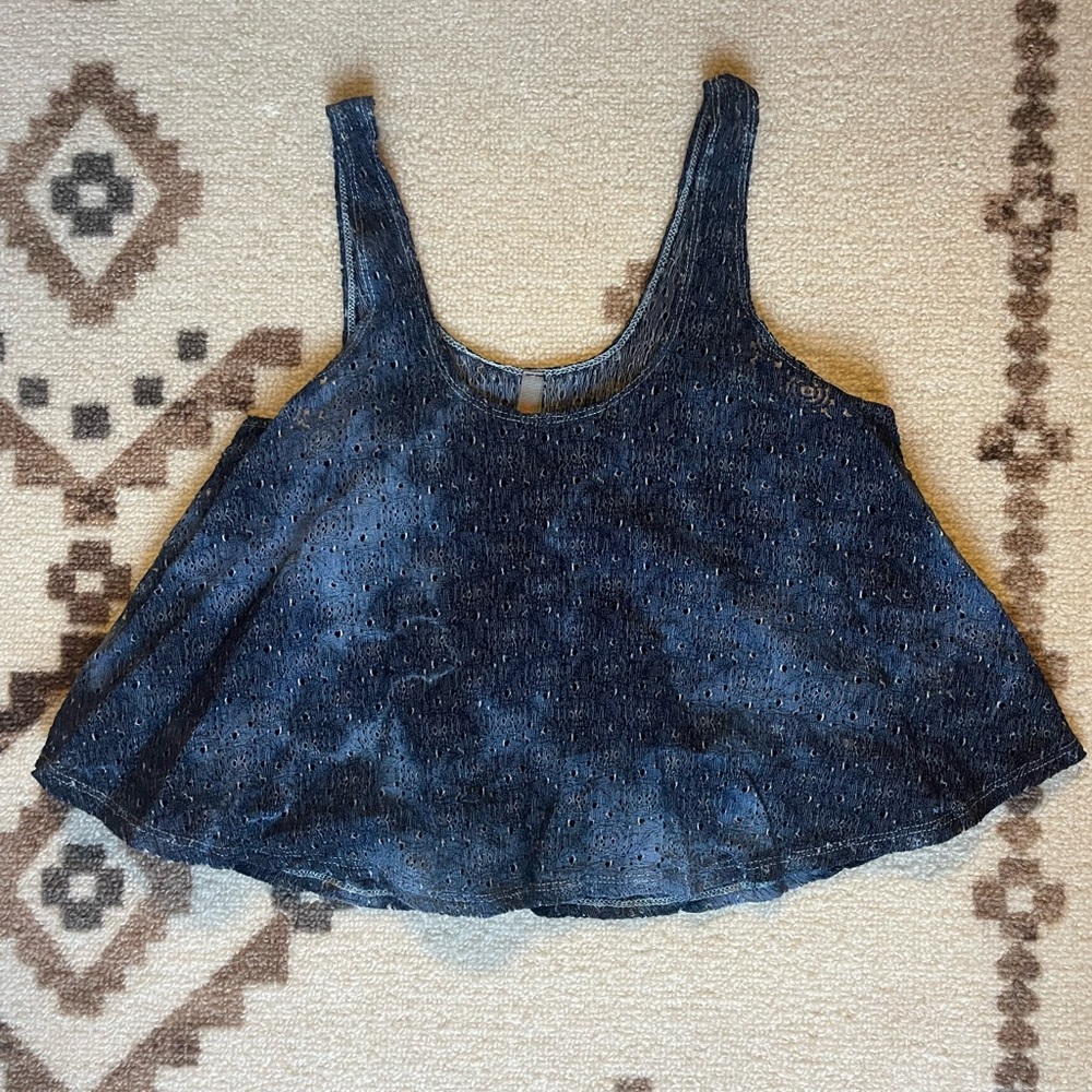Navy Blue Flowy Coverup Tank